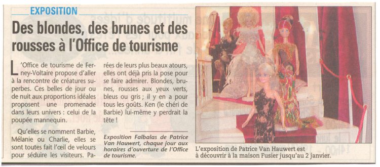 Les Barbies ... Falbalas, de Patrice Vanhauwaert dans la presse