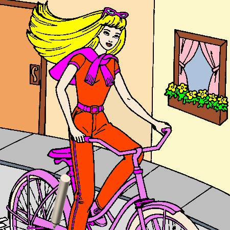 Barbie à vélo - couleur