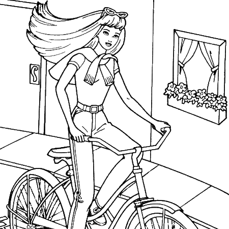 Barbie à vélo - N/B