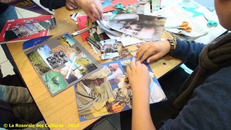 Atelier Véronique Massenot "Initiation à l'Art Postal" avec des élèves du Collège Ronsard